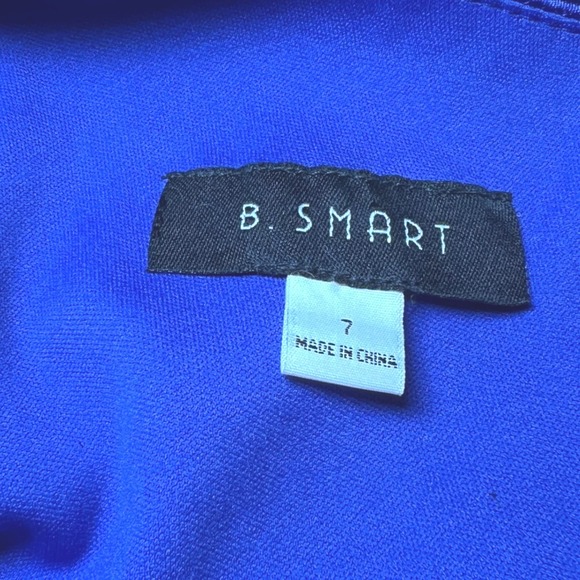 B. SMART Womens Size 7 One Shoulder Cocktail Dress Satin Royal Purplish Blue - Picture 4 of 10